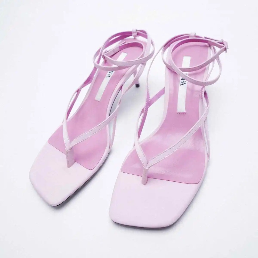 Zara Lilac strappy kitten heels - Picture 2 of 7